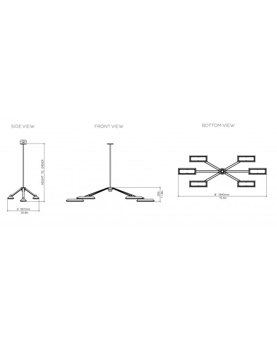 Bert Frank Rinato Linear 6 Chandelier
